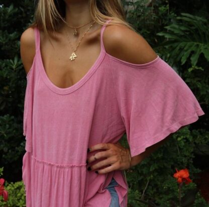 Pink off the shoulder top